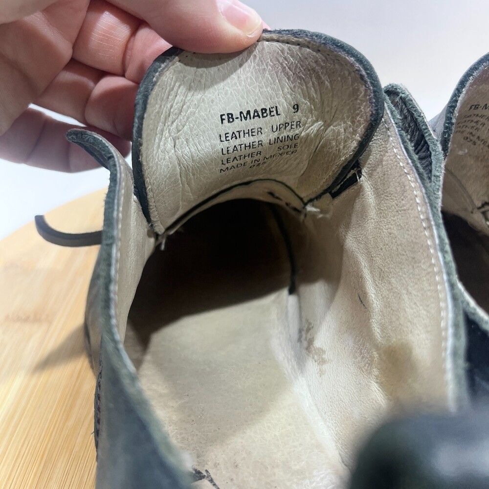 Freebird By Steven "Mabel" Navy Blue/Grey Distressed Leather Shoes Sz 9 - Picture 10 of 10